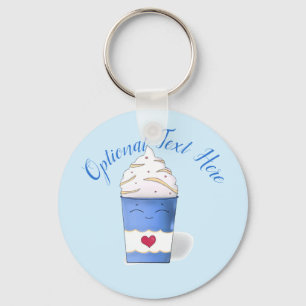 Latte en gehakte room (blauw) sleutelhanger