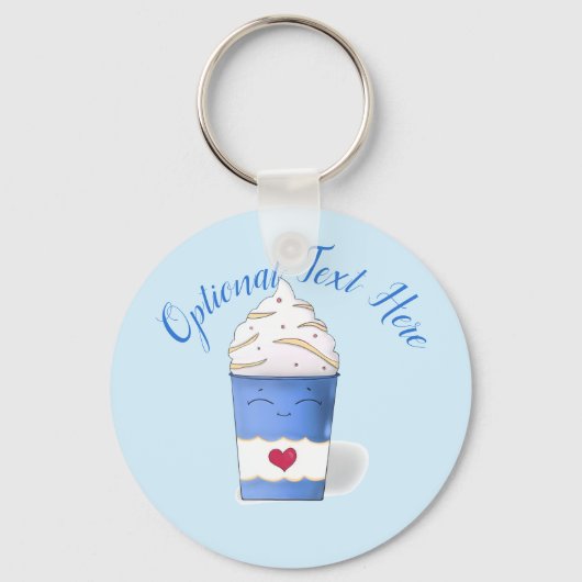Latte en gehakte room (blauw) sleutelhanger (Voorkant)
