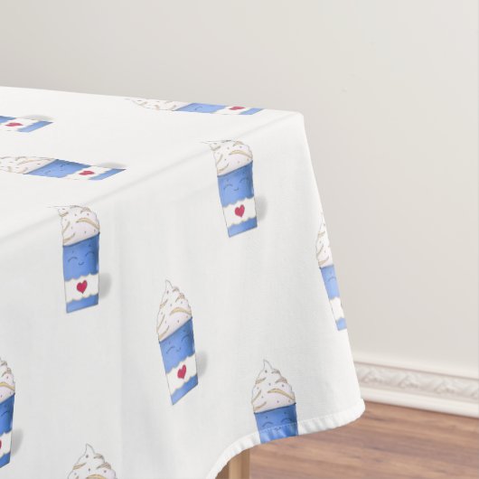 Latte en gehakte room (blauw) tafelkleed (Voorbeeld)