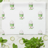 Latte en gehakte room (groen) theedoek (Gevouwen)