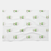 Latte en gehakte room (groen) theedoek (Horizontaal)