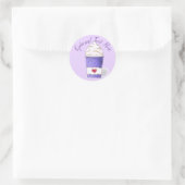 Latte en gehakte room (Paars) Ronde Sticker (Tas)