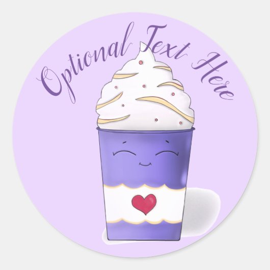 Latte en gehakte room (Paars) Ronde Sticker (Voorkant)