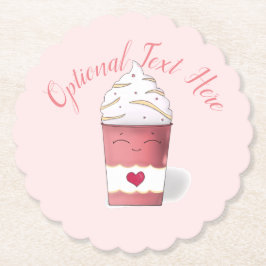 Latte en gehakte room (roze) kartonnen onderzetters