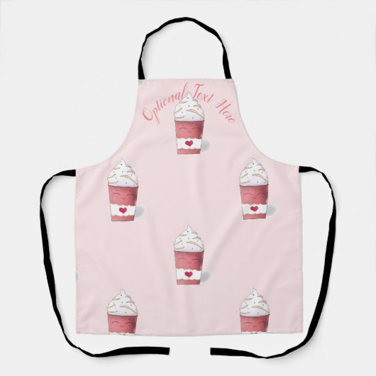 Latte en gehakte room (roze) schort (Voorkant)