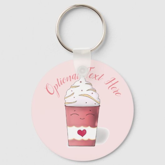 Latte en gehakte room (roze) sleutelhanger (Voorkant)