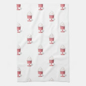 Latte en gehakte room (roze) theedoek (Verticaal)