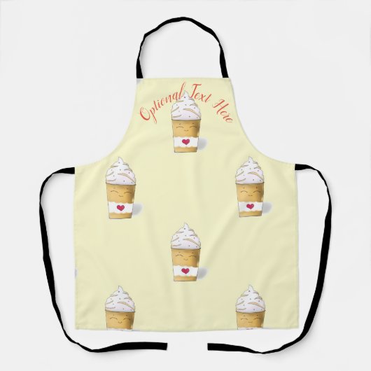 Latte en geslepen room (geel) schort (Voorkant)
