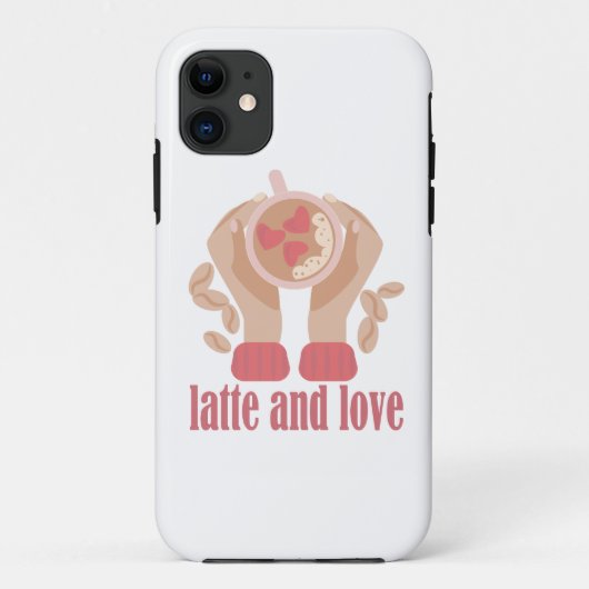 Latte en liefdesbeker, handen en koffie Case-Mate iPhone case (Achterkant)