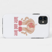 Latte en liefdesbeker, handen en koffie Case-Mate iPhone case (Achterkant (horizontaal))