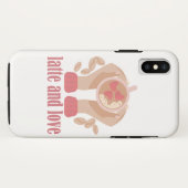 Latte en liefdesbeker, handen en koffie Case-Mate iPhone case (Achterkant (horizontaal))