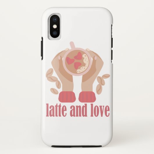 Latte en liefdesbeker, handen en koffie Case-Mate iPhone case (Achterkant)