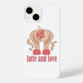 Latte en liefdesbeker, handen en koffie Case-Mate iPhone case (Achterkant)