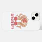 Latte en liefdesbeker, handen en koffie Case-Mate iPhone case (Achterkant (horizontaal))