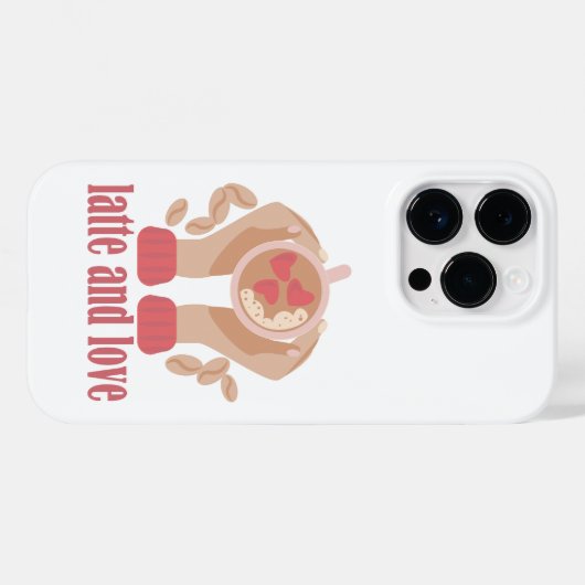 Latte en liefdesbeker, handen en koffie Case-Mate iPhone case (Achterkant (horizontaal))