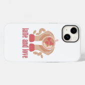 Latte en liefdesbeker, handen en koffie Case-Mate iPhone case (Achterkant (horizontaal))
