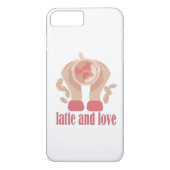 Latte en liefdesbeker, handen en koffie Case-Mate iPhone case (Achterkant)