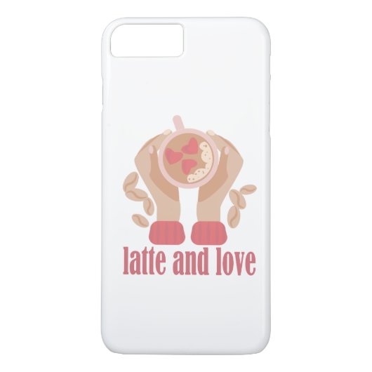 Latte en liefdesbeker, handen en koffie Case-Mate iPhone case (Achterkant)