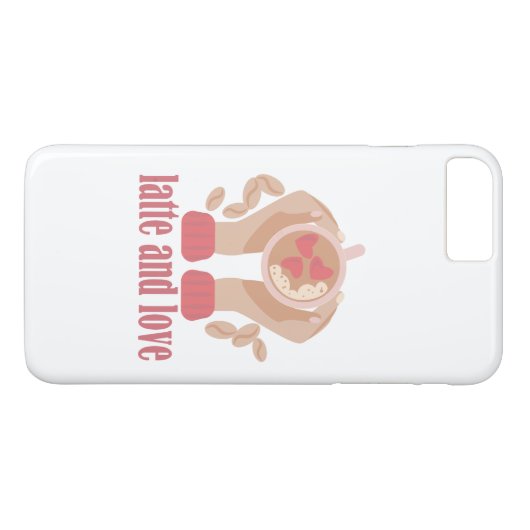 Latte en liefdesbeker, handen en koffie Case-Mate iPhone case (Achterkant (Horizontaal))