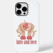 Latte en liefdesbeker, handen en koffie Case-Mate iPhone case (Achterkant)