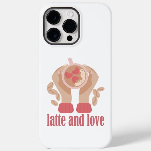Latte en liefdesbeker, handen en koffie Case-Mate iPhone case (Achterkant)