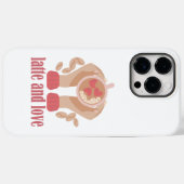 Latte en liefdesbeker, handen en koffie Case-Mate iPhone case (Achterkant (horizontaal))