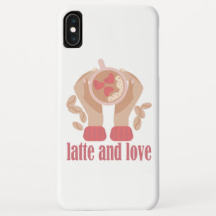 Latte en liefdesbeker, handen en koffie Case-Mate iPhone case