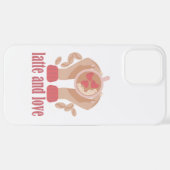 Latte en liefdesbeker, handen en koffie iPhone hoesje (Achterkant horizontaal)