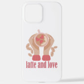 Latte en liefdesbeker, handen en koffie iPhone hoesje (Achterkant)