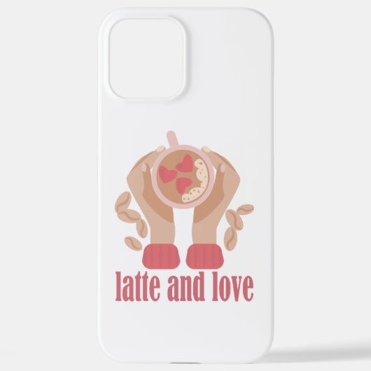 Latte en liefdesbeker, handen en koffie iPhone hoesje (Achterkant)