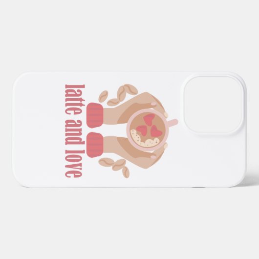 Latte en liefdesbeker, handen en koffie iPhone hoesje (Achterkant horizontaal)