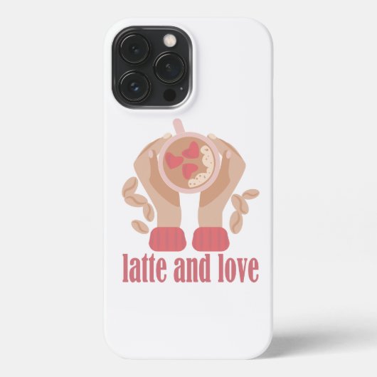 Latte en liefdesbeker, handen en koffie iPhone hoesje (Achterkant)