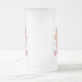 Latte en liefdesbeker, handen en koffie matglas bierpul (Center)