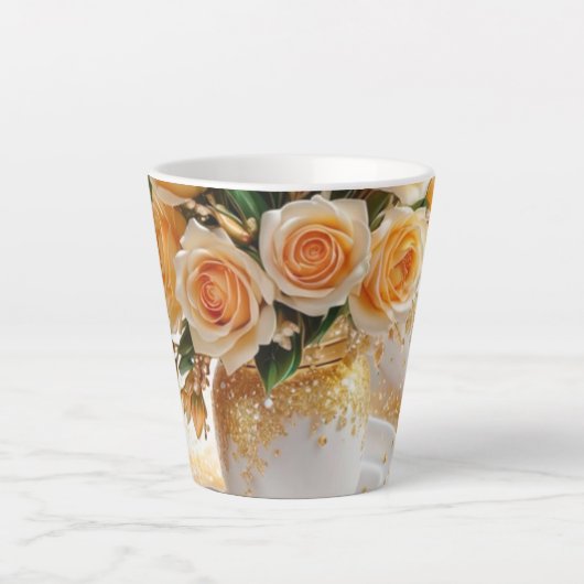 Latte Flowers Latte Mok (Voorkant)