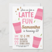 Latte Fun Coffee Birthday Uitnodiging (Voorkant)