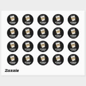 Latte Funny Coffee Pun Dark BG Ronde Sticker (Vel)
