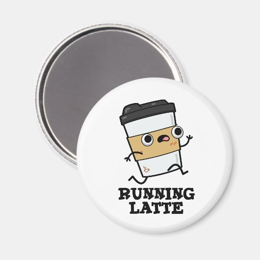 Latte Funny Coffee Pun Magneet (Voorkant / Achterkant)