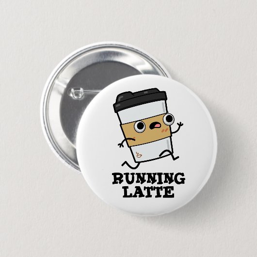 Latte Funny Coffee Pun Ronde Button 5,7 Cm (Voorkant /achterkant)