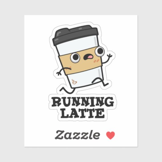 Latte Funny Coffee Pun Sticker (Vel)