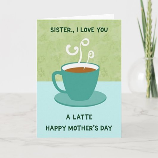 Latte Gefeliciteerd Moederdag Kaart (Voorkant)