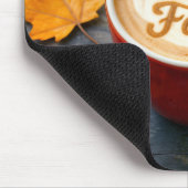 Latte Happy Herfst in rode Mok Muismat (Hoek)