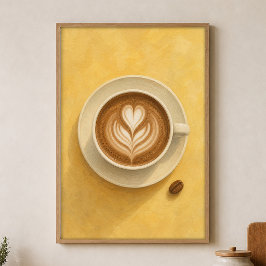 Latte Hart Watercolour Cottagecore Kunst Poster