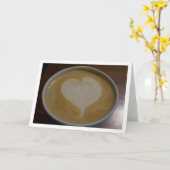 Latte Heart Caffeine Addict Coffee Lover Blank Kaart (Gele Bloem)