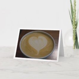 Latte Heart Caffeine Addict Coffee Lover Blank Kaart