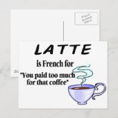Latte is Frans voor... Briefkaart (Voorkant / Achterkant)