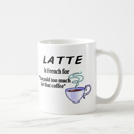 Latte is Frans voor... Koffiemok (Rechts)