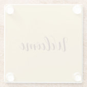 Latte Kleur Welkom Professioneel Naam Sjabloon Glazen Onderzetter (Achterkant)