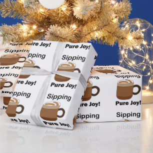 Latte Koffie Drank Slurpen Pure Vreugde Cadeaupapier