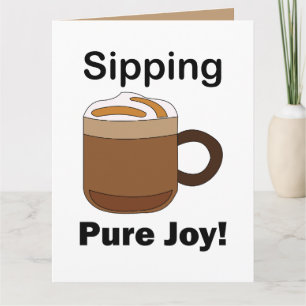 Latte Koffie Drank Slurpen Pure Vreugde Kaart