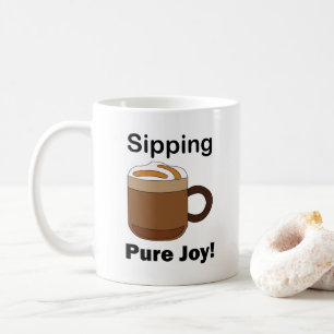 Latte Koffie Drank Slurpen Pure Vreugde Koffiemok